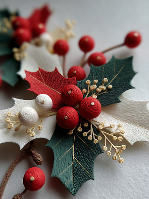 JPG 식물 편집이미지 디자인 꽃 크리스마스 자연 나뭇잎 장식 빨간색 초록색 흰색 뷰티풀 핸드메이드 편집실사 AI포토 AI콘텐츠 기념일 컬러 잎 CG 생태계 파일형식