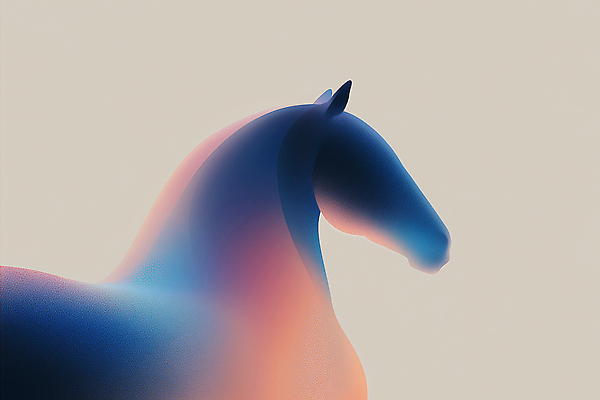 JPG 모양 동물 디자인 감정 실루엣 상징 컬러 백그라운드 일러스트 꿈 표현 말_게임 그림 심플 부드러움 그라데이션 조형 뷰티풀 창의성 스타일 국내일러스트 AI일러스트 AI콘텐츠 촬영기법 감각 파일형식