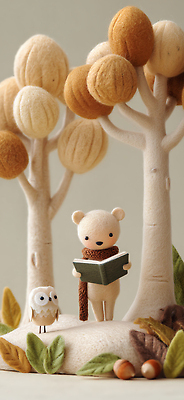 JPG 나무 동물 편집이미지 곰 손가락 털 장식 책 귀여움 덮개 숲 편안함 읽기 오브젝트 올빼미 편집3D AI컴퓨터그래픽 AI콘텐츠 식물 손 컨셉 포유류 모션 조류 3D 뚜껑 감각 파일형식