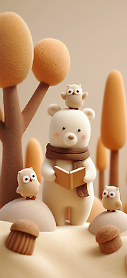 JPG 나무 동물 편집이미지 예술 컬러 조각 곰 자연 동화 이야기 친구 독서 귀여움 숲 편안함 올빼미 편집3D AI컴퓨터그래픽 AI콘텐츠 식물 컨셉 포유류 관계 조류 3D 감각 생태계 파일형식