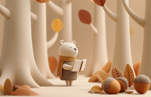 JPG 나무 편집이미지 컬러 곰 자연 나뭇잎 이야기 풍경 책 독서 소풍 귀여움 탐험 숲 아기곰 편집3D AI컴퓨터그래픽 AI콘텐츠 식물 동물 새끼 컨셉 잎 포유류 야외활동 3D 생태계 파일형식