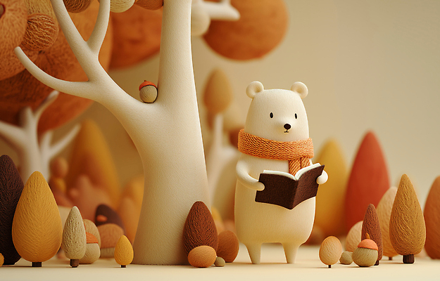 JPG 나무 편집이미지 열매 어린이 컬러 조각 곰 자연 동화 따뜻함 풍경 책 아기 숲 즐거움 편집3D AI컴퓨터그래픽 AI콘텐츠 식물 동물 감정 포유류 사람 3D 생태계 파일형식