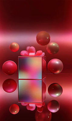 JPG 편집이미지 기념일 리본 백그라운드 선물 장식 빨간색 빛 반짝임 쇼핑 상자 축제 화려 구슬 프리즘 이미지편집 AI컴퓨터그래픽 AI콘텐츠 컬러 컨셉 모션 이벤트 광학기기 파일형식