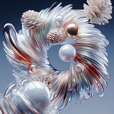 JPG 모양 편집이미지 디자인 컬러 크리스마스 곡선 금색 흰색 구슬 질감 작품 조화 크리스마스리스 편집3D AI컴퓨터그래픽 AI콘텐츠 기념일 선 미술 3D 화환 파일형식