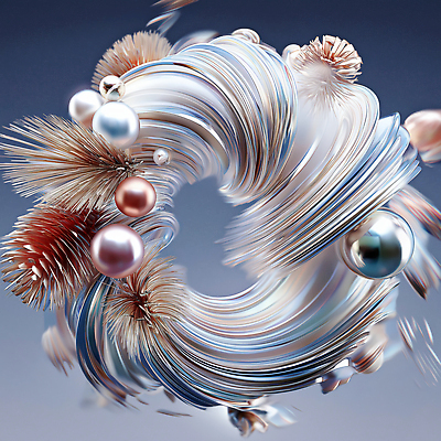 JPG 모양 편집이미지 디자인 예술 컬러 백그라운드 크리스마스 추상 흐름 배열 구슬 질감 광택 감성 뷰티풀 크리스마스리스 편집3D AI컴퓨터그래픽 AI콘텐츠 기념일 컨셉 무늬 3D 화환 파일형식