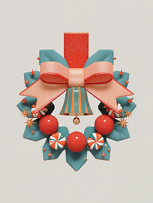 계절 기념일 꽃 컬러 모션 3D 화환 파일형식 AI콘텐츠 크리스마스 겨울 장식 벽 파란색 빨간색 반짝임 따뜻함 축제 오브젝트 휴일 전통 편집3D 편집이미지 JPG 크리스마스리스 AI컴퓨터그래픽