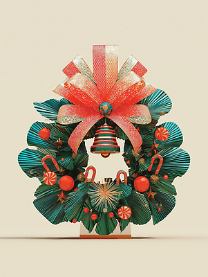 자연요소 식물 계절 기념일 감정 디저트 이벤트 3D 화환 파일형식 AI콘텐츠 크리스마스 장식 사탕 별 종 축제 컬러 잎 파티 즐거움 연말 겨울 편집3D 편집이미지 JPG 크리스마스리스 AI컴퓨터그래픽