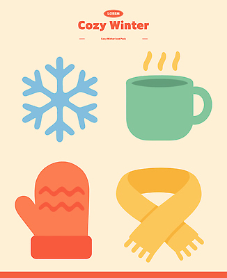 컬러 장갑 겨울 일러스트 따뜻함 컵 스카프 포근함 따뜻한음료 스노우플레이크 국내일러스트 AI파일 식기 잡화 계절 음료 목도리 감각 파일형식 벡터