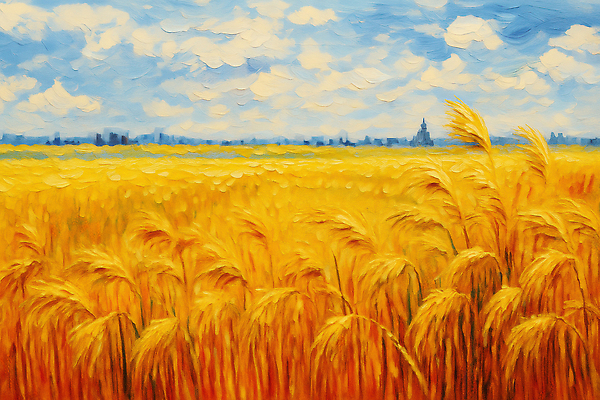 JPG 식물 예술 농업 일러스트 자연 풍경 초원 평화 수확 농촌 그림 보리밭 뷰티풀 색감 풍경화 국내일러스트 AI일러스트 AI콘텐츠 산업 컨셉 밭 시골 생태계 보리 파일형식
