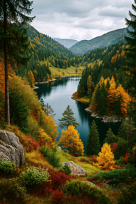 JPG 나무 편집이미지 호수 여행 자연 하늘 산 한국 풍경 야외 초록색 반사 노란색 숲 이미지편집 AI포토 AI콘텐츠 식물 아시아 컬러 생태계 파일형식