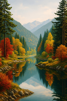 JPG 나무 편집이미지 호수 컬러 여행 단풍 자연 산 풍경 야외 물 반사 산책 숲 이미지편집 AI포토 AI콘텐츠 자연요소 식물 잎 휴식 생태계 파일형식