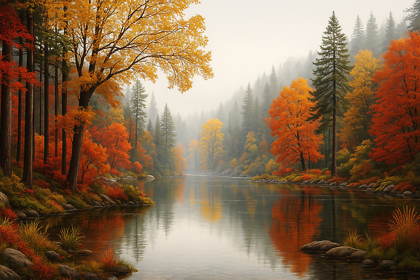 JPG 나무 편집이미지 호수 컬러 단풍 자연 풍경 반사 노란색 평화 물가 숲 차분 이미지편집 AI포토 AI콘텐츠 식물 컨셉 잎 생태계 파일형식