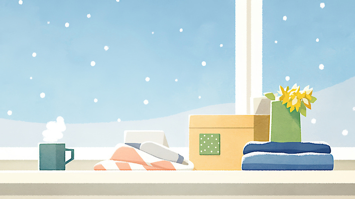 JPG 꽃 여유 겨울 일러스트 자연 탁자 주택 실내 따뜻함 풍경 일상 컵 상자 수건 평화 공간 창가 오브젝트 따뜻한음료 첫눈 국내일러스트 AI일러스트 AI콘텐츠 식물 식기 계절 감정 음료 가구 컨셉 창문 눈_날씨 내부 건물 라이프 위생용품 생태계 파일형식