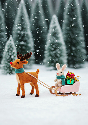 JPG 동물 편집이미지 행복 어린이 크리스마스 겨울 사슴 선물 장식 크리스마스트리 귀여움 금색 눈 토끼 썰매 마법 편집실사 AI컴퓨터그래픽 AI콘텐츠 자연요소 계절 기념일 감정 컬러 컨셉 포유류 날씨 사람 반려동물 CG 파일형식