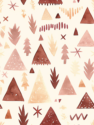 JPG 도형 나무 식물 디자인 컬러 백그라운드 패턴 일러스트 수채화 미술 그래픽 장식 삼각형 그림 질감 소재 노르딕 창의성 스타일 국내일러스트 AI일러스트 AI콘텐츠 무늬 문화예술 파일형식