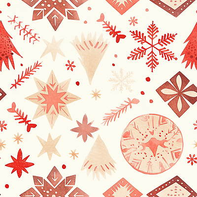 JPG 나무 전통 디자인 계절 기념일 감정 별 컬러 크리스마스 겨울 패턴 일러스트 눈꽃 장식 축제 화려 노르딕 생동감 창의성 국내일러스트 AI일러스트 AI콘텐츠 자연요소 식물 컨셉 무늬 눈_날씨 이벤트 파일형식