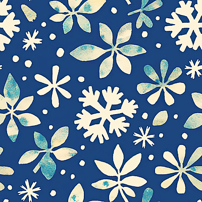 JPG 디자인 꽃 백그라운드 겨울 패턴 일러스트 자연 수채화 장식 파란색 흰색 눈송이 분위기 모던 그림 노르딕 독창 뷰티풀 스타일 국내일러스트 AI일러스트 AI콘텐츠 식물 계절 컬러 컨셉 무늬 눈_날씨 생태계 파일형식