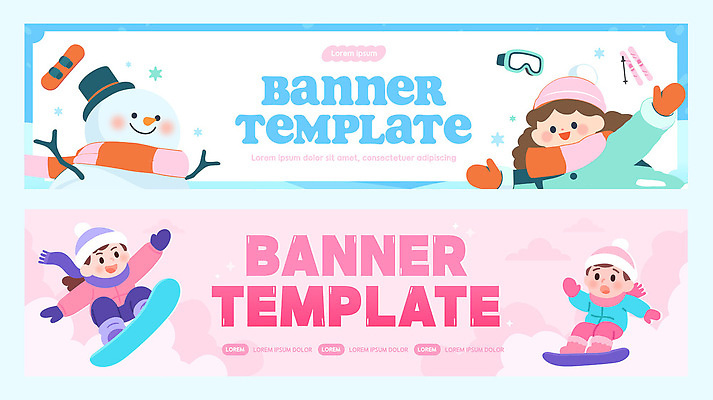 템플릿 배너 계절 감정 겨울스포츠 보드_스포츠 파일형식 벡터 겨울 스노우보드 스키 놀이 디자인 장면 스포츠 눈사람 스노우 즐거움 모션 현수막 AI파일 배너템플릿 연말