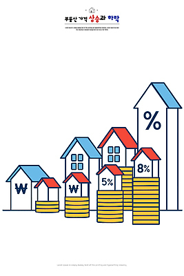 일러스트 통계 부동산 그래프 주택 그래픽 금융 경제 유행 정보 시장 재산 하락 재테크 분석 투자 상승 수익 비율 금리 국내일러스트 AI파일 컨셉 비즈니스 건물 파일형식 벡터