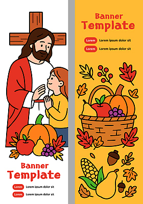 전통 디자인 배너 열매 행복 어린이 컬러 낙엽 일러스트 가족 호박 포도 교회 수확 기도 시간 사과 감사 추수감사절 풍요 국내일러스트 AI파일 식물 감정 기독교 컨셉 잎 농업 채소 과일 관계 종교건축 사람 건물 파일형식 벡터