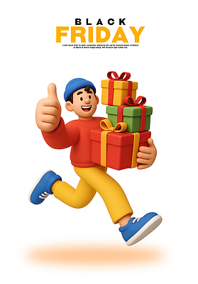 PSD 편집이미지 남자 컬러 선물 쇼핑 세일 상점 축제 활발 기쁨 소비 포장지 즐거움 블랙프라이데이 편집3D 감정 컨셉 포장 데이이벤트 사람 3D 파일형식