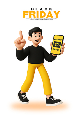 PSD 편집이미지 캐릭터 스마트폰 쇼핑 세일 상점 기쁨 고객 쿠폰 온라인쇼핑 블랙프라이데이 편집3D 감정 데이이벤트 핸드폰 스마트기기 3D 온라인 파일형식