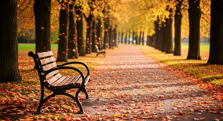 JPG 나무 편집이미지 공원 길 컬러 벤치 자연 나뭇잎 풍경 평화 산책로 가을 떨어짐 뷰티풀 편집실사 AI포토 AI콘텐츠 식물 계절 공공시설 컨셉 잎 의자 CG 생태계 파일형식