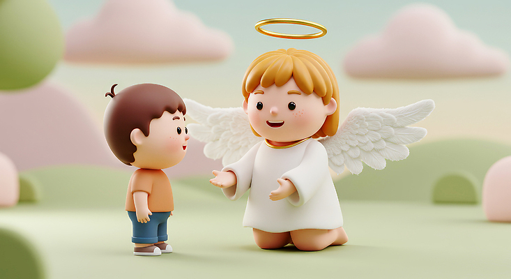 JPG 편집이미지 행복 어린이 백그라운드 날개 하늘 천사 3D캐릭터 대화 웃음 소년 친구 기쁨 순수 화사함 편집3D AI컴퓨터그래픽 AI콘텐츠 캐릭터 남자 감정 컨셉 관계 표정 말하기 사람 3D 파일형식
