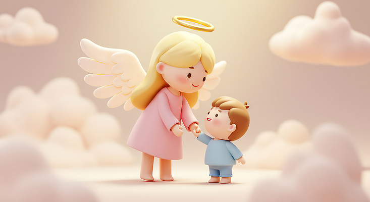 JPG 편집이미지 캐릭터 행복 가족 천사 3D캐릭터 사랑 웃음 평화 손잡기 꿈 만남 아기 편집3D AI컴퓨터그래픽 AI콘텐츠 감정 컨셉 관계 모션 표정 사람 3D 파일형식
