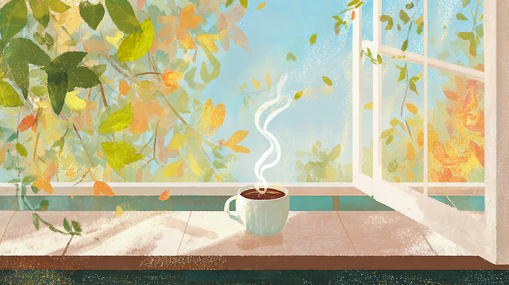 JPG 식물 사계절 여유 커피 잎 일러스트 창문 자연 아침 바람 휴식 나뭇잎 주택 따뜻함 풍경 일상 햇빛 가을 편안함 방안 국내일러스트 AI일러스트 AI콘텐츠 주간 자연요소 계절 감정 음료 컨셉 날씨 건물 라이프 태양 감각 생태계 파일형식