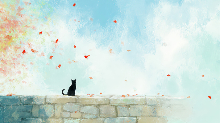 JPG 동물 감정 여유 벽 단풍 일러스트 자연 하늘 바람 풍경 일상 평화 고양이 산책 가을 추억 감성 뷰티풀 국내일러스트 AI일러스트 AI콘텐츠 자연요소 계절 컨셉 잎 포유류 날씨 휴식 라이프 반려동물 생태계 파일형식