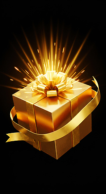 JPG 편집이미지 기념일 리본 포장 폭죽 선물 이벤트 장식 빛 반짝임 상자 축제 기쁨 금색 즐거움 블랙프라이데이 이미지편집 AI컴퓨터그래픽 AI콘텐츠 감정 컬러 모션 데이이벤트 파일형식