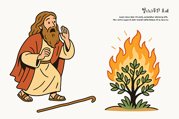 나무 전통 기독교 종교 상징 일러스트 불 형상 이야기 성경 하나님 역사 신비 관목 장면 신화 명령 구약 구약성서 모세 이스라엘 국내일러스트 AI파일 자연요소 식물 컨셉 종교용품 신_종교 서아시아 파일형식 벡터