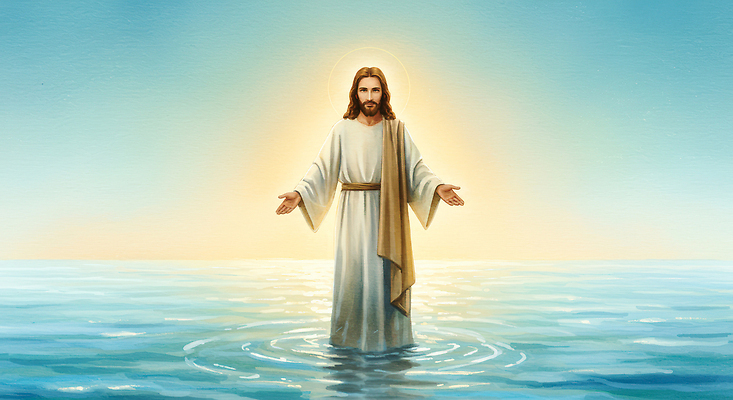 JPG 기독교 종교 바다 일러스트 풍경 물 빛 평화 믿음 기도 예수 인도 찬양 국내일러스트 AI일러스트 AI콘텐츠 자연요소 감정 아시아 컨셉 신_종교 파일형식