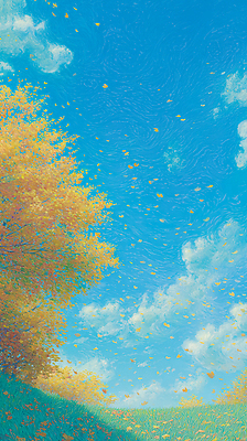 JPG 나무 감정 잎 일러스트 자연 하늘 바람 나뭇잎 풍경 일상 노란색 평화 맑음 가을 가벼움 뷰티풀 색감 흩날리기 국내일러스트 AI일러스트 AI콘텐츠 자연요소 식물 계절 컬러 컨셉 모션 날씨 라이프 무게 생태계 파일형식