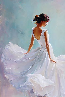 JPG 드레스 여자 패션 포즈 일러스트 자연 바람 창조 미소 뒷모습 매력적 표현 우아함 그림 감성 뷰티풀 순간 청명 스타일 흩날리기 국내일러스트 AI일러스트 AI콘텐츠 자연요소 옷 뷰포인트 컨셉 모션 날씨 표정 사람 생태계 파일형식