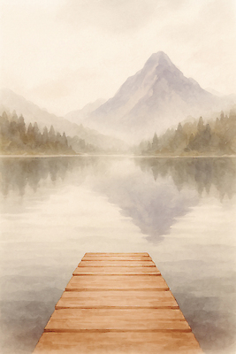 JPG 나무 호수 물결 여행 일러스트 자연 아침 산 풍경 야외 물 반사 평화 환경 항구 고요 안개 풍경화 국내일러스트 AI일러스트 AI콘텐츠 주간 자연요소 식물 컨셉 교통시설 날씨 그림 생태계 파일형식