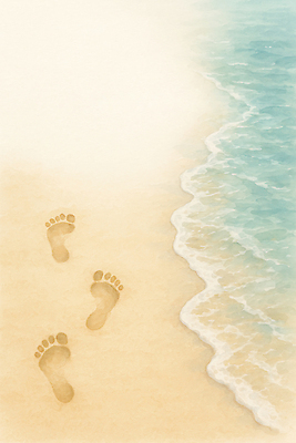 JPG 여유 물결 파도 바다 여행 일러스트 자연 아침 휴식 풍경 해변 일상 여름 모래사장 평화 일출 신선 발자국 오후 국내일러스트 AI일러스트 AI콘텐츠 주간 계절 감정 컨셉 자국 라이프 노을 생태계 파일형식