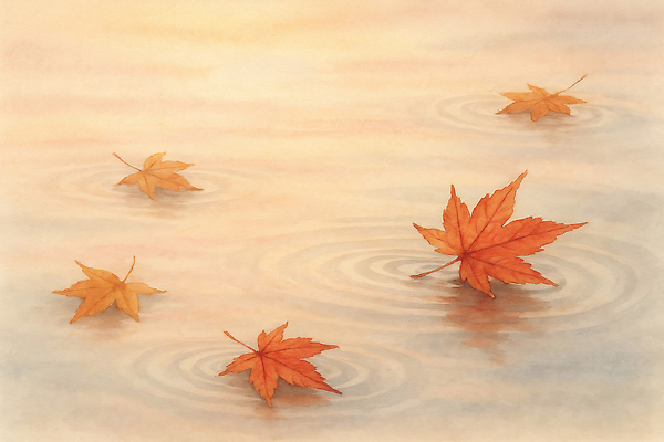 JPG 나무 호수 물결 예술 컬러 단풍 잎 일러스트 자연 풍경 물 갈색 주황색 고요 산책 수면 분위기 뷰티풀 국내일러스트 AI일러스트 AI콘텐츠 자연요소 식물 컨셉 휴식 생태계 파일형식