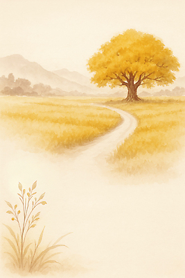 JPG 나무 식물 감정 길 예술 컬러 일러스트 자연 수채화 산 따뜻함 풍경 잔디 초원 평화 일몰 그림 조화 국내일러스트 AI일러스트 AI콘텐츠 컨셉 노을 생태계 파일형식