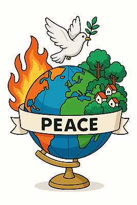 나무 지구 상징 일러스트 자연 생명 불 안전 지구본 평화 환경 희망 기도 비둘기 조화 공동체 어울림 국내일러스트 AI파일 자연요소 식물 감정 컨셉 모션 조류 생태계 파일형식 벡터