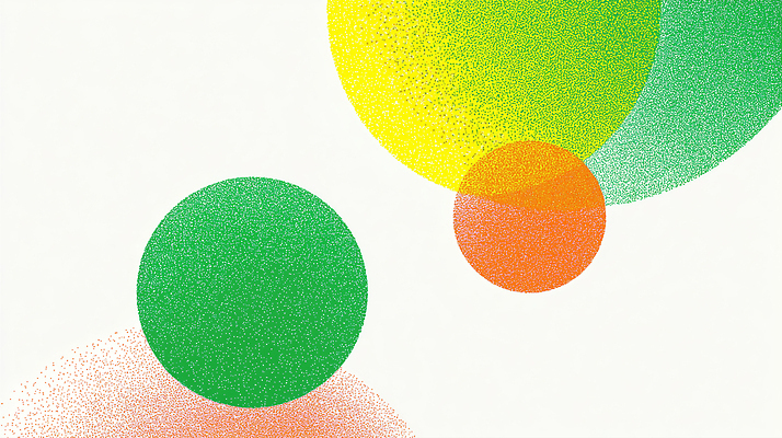 JPG 모양 디자인 예술 컬러 백그라운드 패턴 일러스트 추상 밝음 그래픽 초록색 노란색 주황색 원형 모던 그림 조화 창의성 국내일러스트 AI일러스트 AI콘텐츠 도형 무늬 파일형식