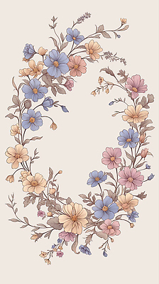 JPG 식물 디자인 꽃 화초 예술 백그라운드 일러스트 자연 수채화 장식 장미 봄 들꽃 빈티지 원형 화사함 감성 뷰티풀 국내일러스트 AI일러스트 AI콘텐츠 도형 계절 컨셉 생태계 파일형식