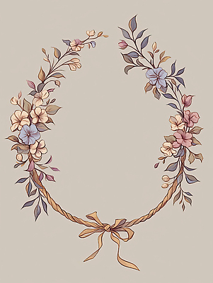 JPG 식물 디자인 꽃 리본 여유 컬러 패턴 일러스트 자연 장식 원형 우아함 배열 그림 조화 뷰티풀 창의성 국내일러스트 AI일러스트 AI콘텐츠 도형 감정 컨셉 무늬 생태계 파일형식