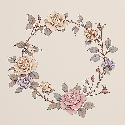 JPG 식물 디자인 꽃 컬러 꽃다발 잎 패턴 일러스트 자연 생명 장식 장미 원형 부드러움 구성 뷰티풀 디테일 국내일러스트 AI일러스트 AI콘텐츠 도형 무늬 감각 생태계 파일형식