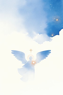 JPG 종교 상징 일러스트 자연 하늘 천사 미소 빛 평화 희망 꿈 다양 기도 영혼 신성 조화 은혜 국내일러스트 AI일러스트 AI콘텐츠 감정 다수 컨셉 표정 생태계 파일형식