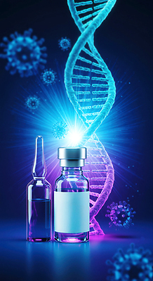 JPG 편집이미지 과학 의학 기술 실험 안전 치료 발전 바이러스 DNA 예방 혁명 백신 생명과학 앰플 바이알 이미지편집 AI컴퓨터그래픽 AI콘텐츠 컨셉 의료용품 생명공학 파일형식