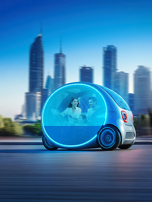 JPG 편집이미지 디자인 행복 이동 자동차 미래 기술 대화 사람 고층빌딩 도시 편안함 스마트 주행 혁명 자율주행 이미지편집 AI컴퓨터그래픽 AI콘텐츠 감정 육상교통 컨셉 말하기 빌딩 운전 감각 파일형식 4차산업