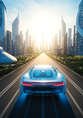 JPG 편집이미지 건축 도로 교통 자동차 기술 빛 태양 고층빌딩 속도 미래도시 주행 혁명 전기자동차 이미지편집 AI컴퓨터그래픽 AI콘텐츠 자연요소 길 육상교통 컨셉 교통시설 미래 빌딩 도시 파일형식