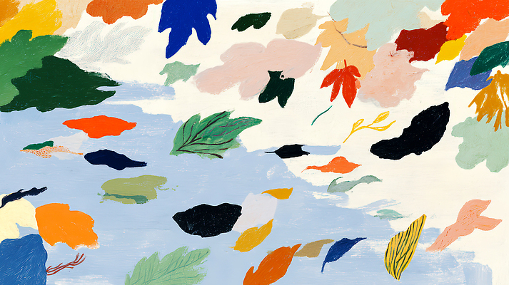 JPG 계절 여유 컬러 잎 일러스트 자연 하늘 바람 나뭇잎 풍경 물 고요 가을 변화 편안함 조화 뷰티풀 청명 풍경화 국내일러스트 AI일러스트 AI콘텐츠 자연요소 식물 감정 컨셉 날씨 감각 그림 생태계 파일형식